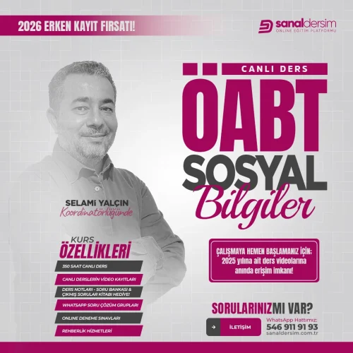 2026 Sosyal Bilgiler ÖABT Uzaktan Eğitim Canlı Ders Paketi