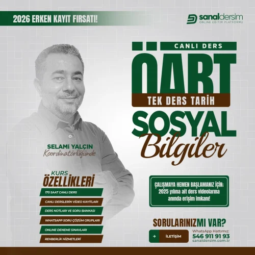 2026 Sosyal Bilgiler ÖABT - Tek Ders Tarih - Uzaktan Eğitim Canlı Ders Paketi