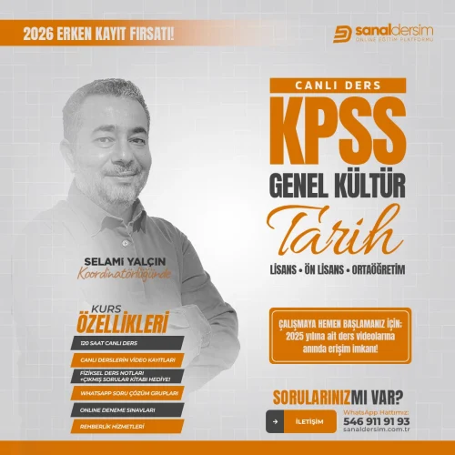 2026 KPSS GK Tarih Uzaktan Eğitim Canlı Ders Paketi - Selami Yalçın