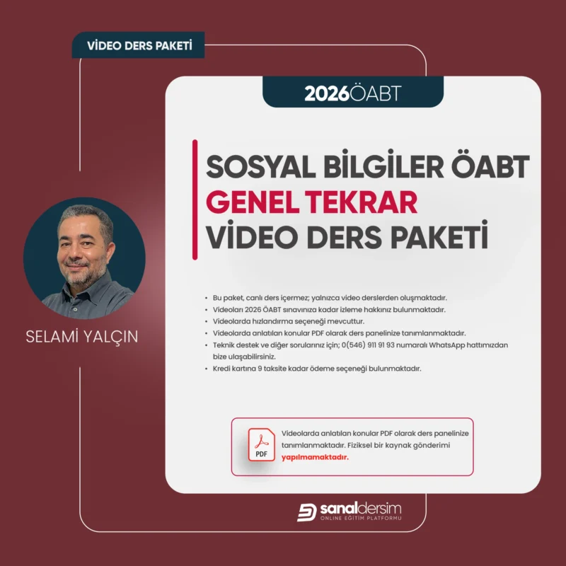 2026 Sosyal Bilgiler ÖABT - Tarih Genel Tekrar Video Ders Paketi