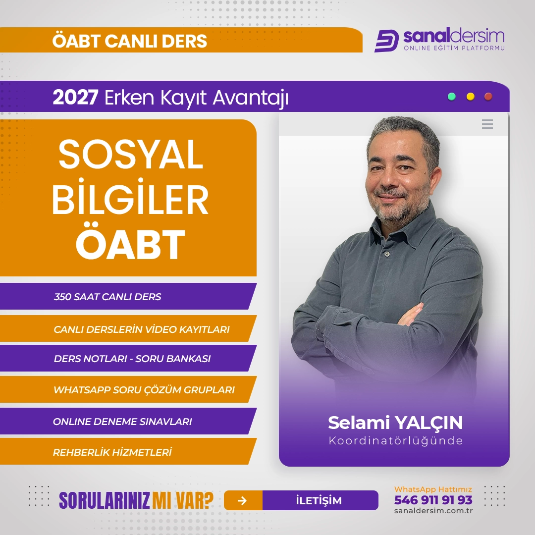 2027 Sosyal Bilgiler ÖABT Uzaktan Eğitim Canlı Ders Paketi