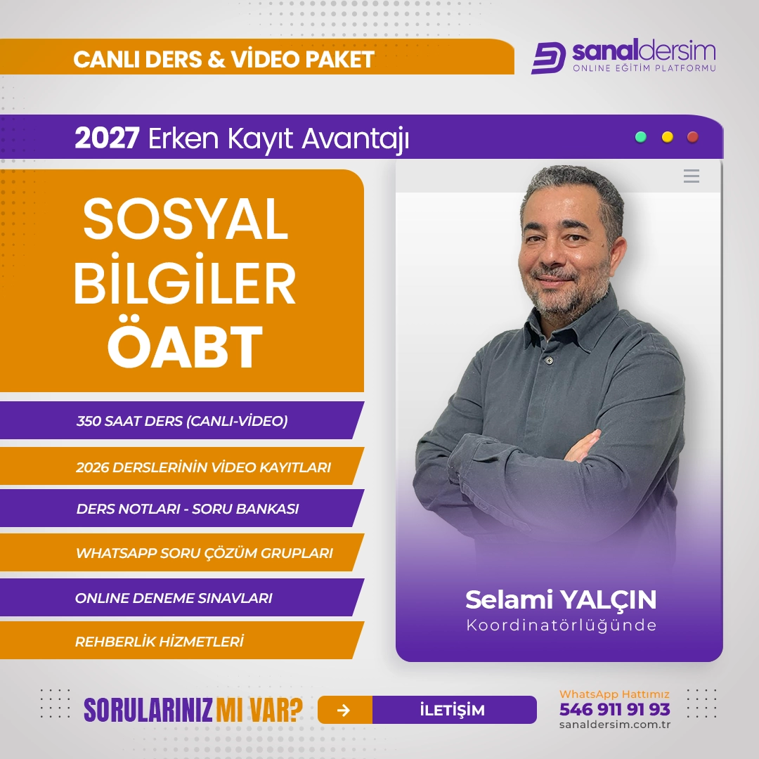 2027 Sosyal Bilgiler ÖABT Uzaktan Eğitim Ders Paketi