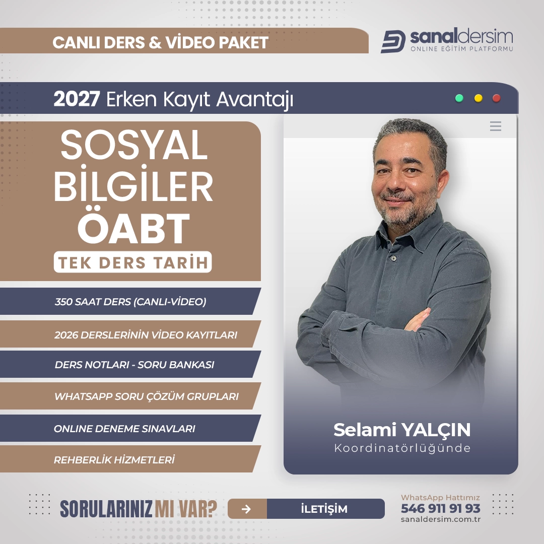2027 Sosyal Bilgiler ÖABT - Tek Ders Tarih - Uzaktan Eğitim Ders Paketi