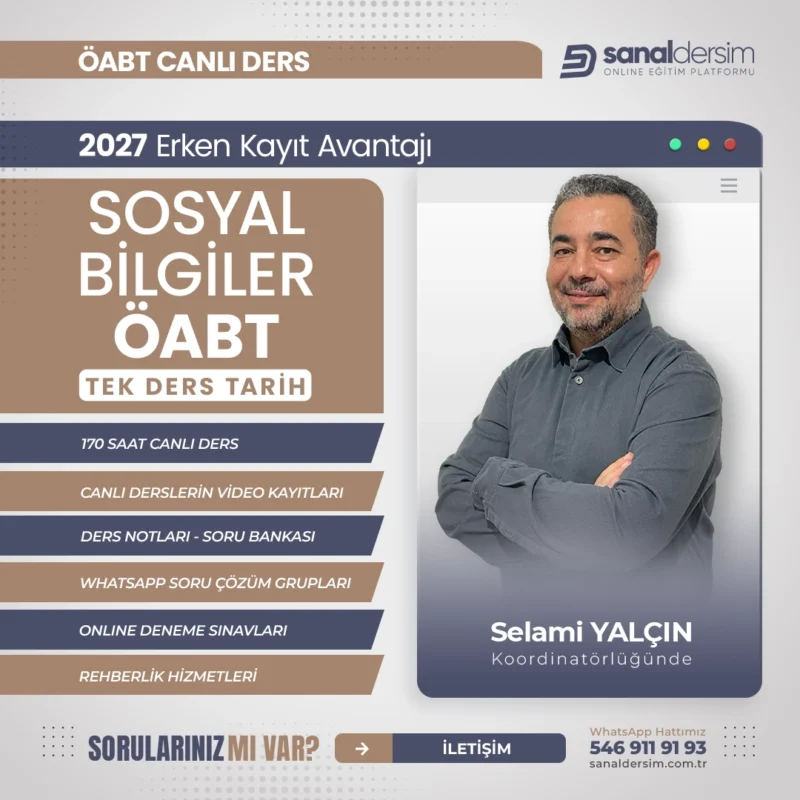 2027 Sosyal Bilgiler ÖABT - Tek Ders Tarih - Uzaktan Eğitim Canlı Ders Paketi